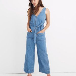 Madewell Denim Sleeveless Zip Front Jumpsuit Sz.4